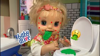 Baby Alive Danielle is Sick and has Pink eye!