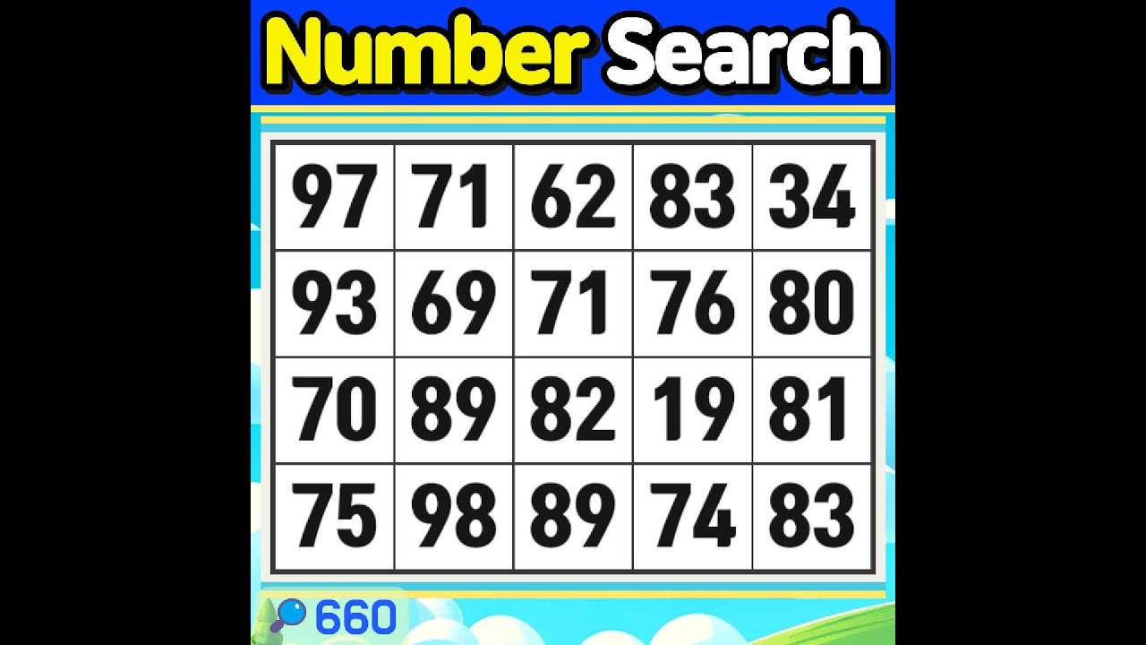 Number Search #660 Start your brain training today as well.【Match | brain game | puzzle 】