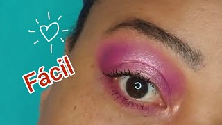 Maquillaje de ojos en *tonos rosa* sin pestañas postizas para *piel morena*, *negra* paso a paso