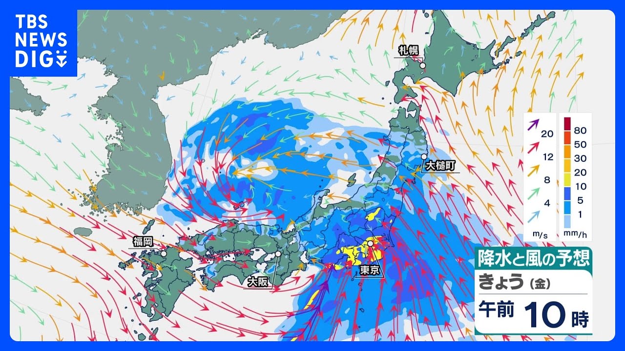 Heavy Rain and Strong Winds Batter Japan: Kanto Region Bracing for Downpour