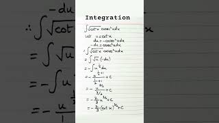 Integral of √(cot x) cosec^2 x || Integration of trigonometric functions #shorts #maths #integration