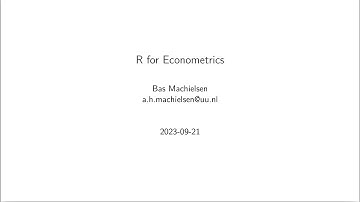 Introduction to Econometrics with R Crash Course
