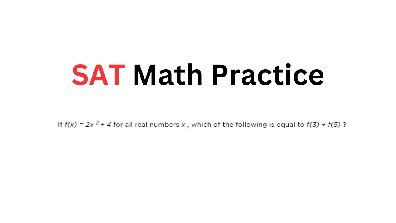 SAT Math Practice Question #1 - YouTube