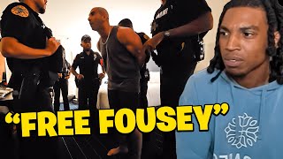 B LOU REACTS TO FOUSEY GETTING ARRESTED ON LIVE!!!