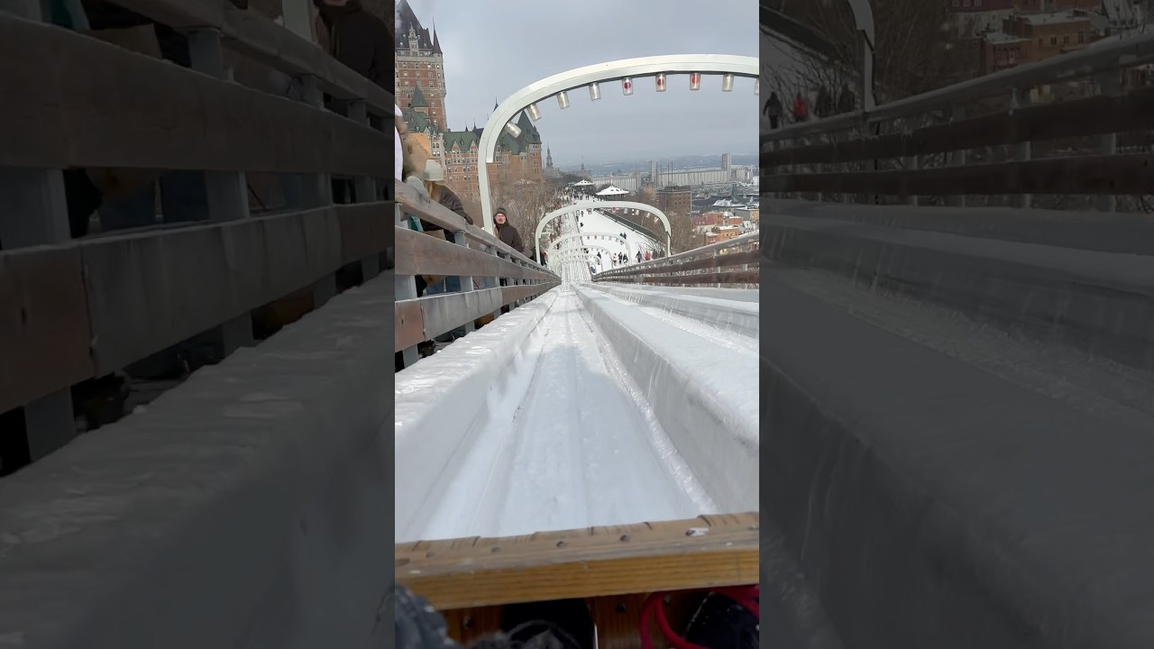 Quebec City Toboggan Slide in Winter 2024 ❄️ 