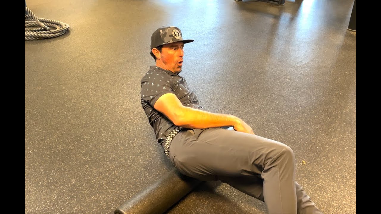 Jesse Stewart "Phoenix Rising" Author Demonstrates Roller Back Pain Relief for Golfers.