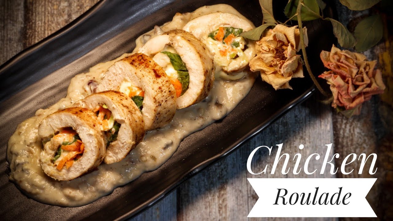 Chicken roulade with mushroom sauce Stuffed chicken Easy chicken recipe YouTube