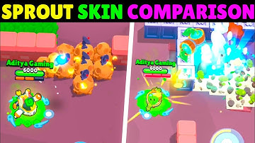 Brawl Stars Sprout Skins Comparisons | Tanuki Sprout Vs Aquamarine Sprout Vs Lunar Sprout