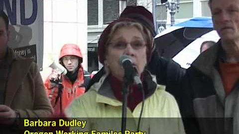 Barbara Dudley Speaking at Occupy the Courts Event
