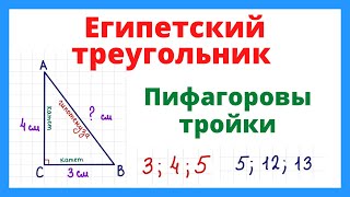 картинка: Египетский треугольник. Пифагоровы тройки.