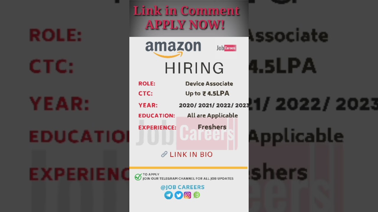 "AMAZON" Jobs For Device Associate Link In Comments 