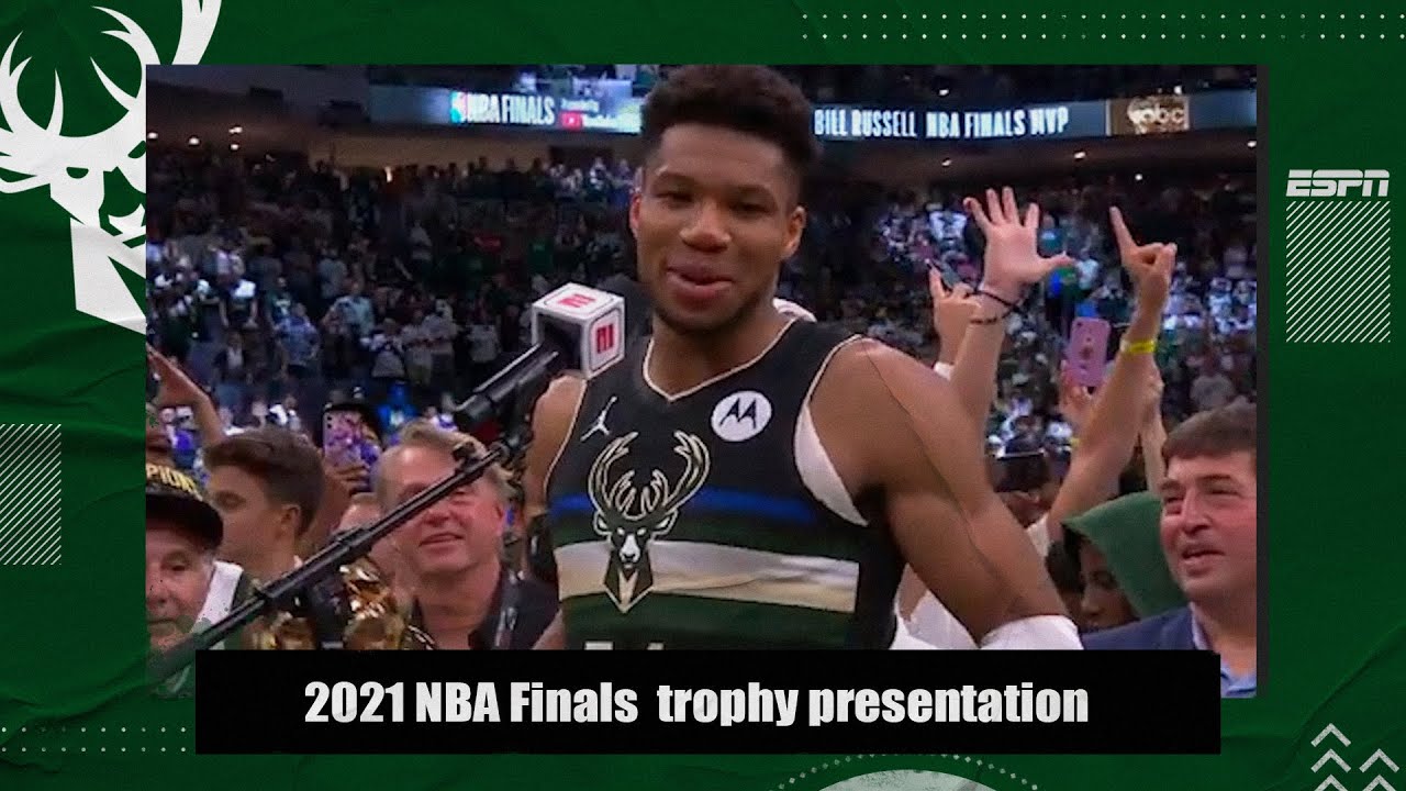 2021 #NBAFinals Milwaukee Bucks' trophy presentation ceremony