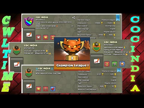 CWL Time with COC INDIA family | clash of clans