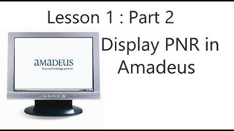 Learn Amadeus : Lesson 2 part 2 (Display PNR)