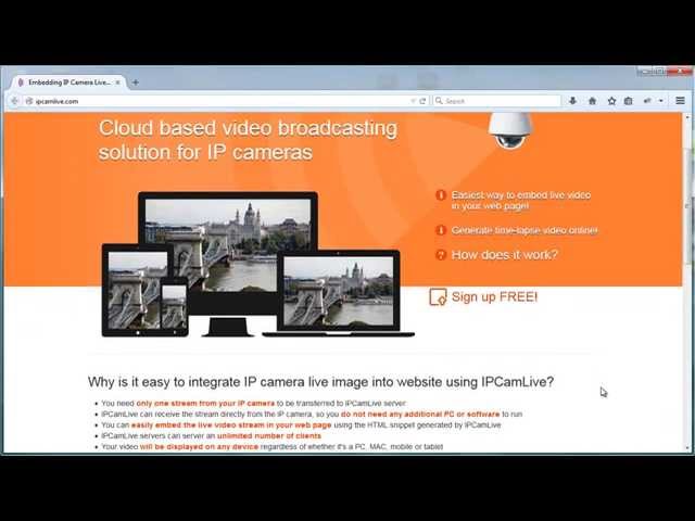 How to embed IP camera live stream into web page 