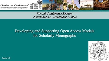 Developing and Supporting Open Access Models for Scholarly Monographs