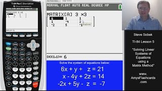 Solving Systems of Equations with Matrices on a TI-84 Calculator