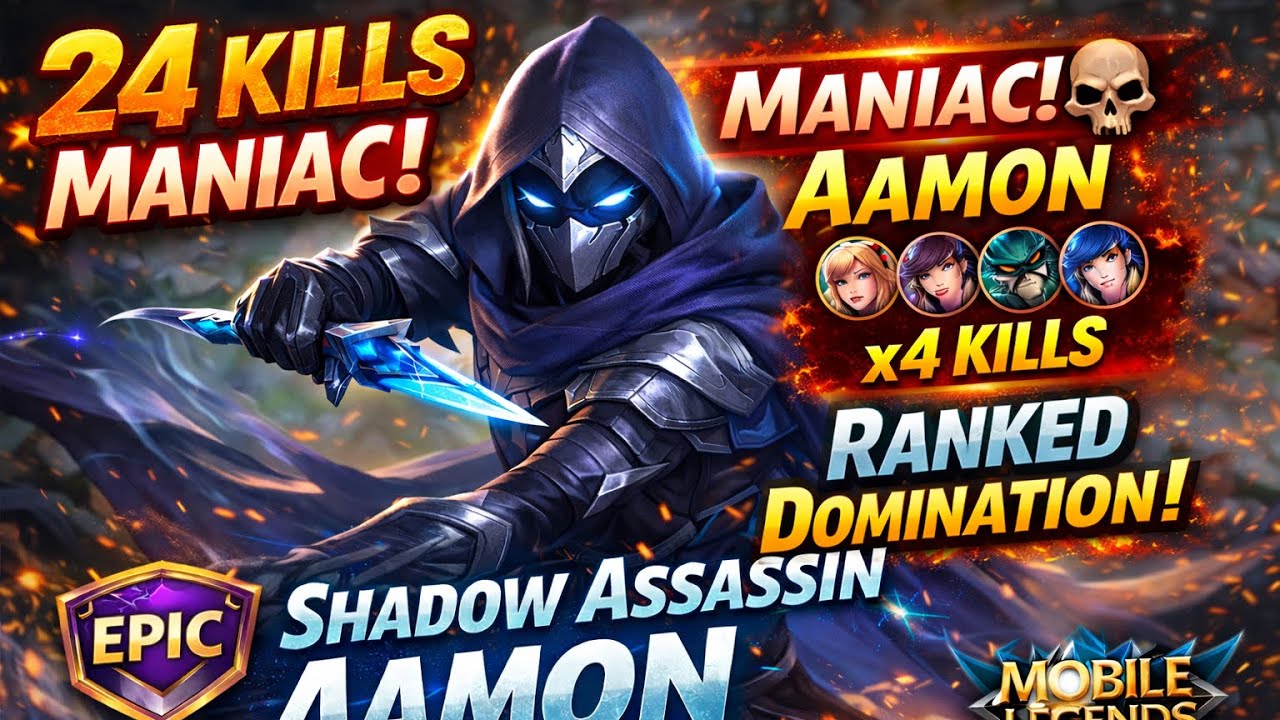 24 KILLS MANIAC! 💀 Aamon Shadow Assassin Dominates Ranked | MLBB #mlbb #mobilelegends