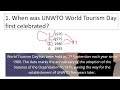 World Tourism Day Quiz