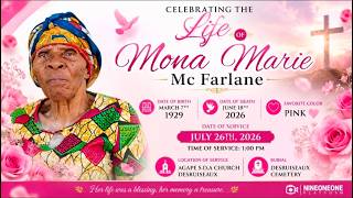 FUNERAL SERVICE  OF MONA MARIE MC FARLANE