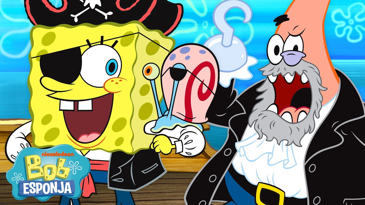 Bob Esponja | 60 minutos das melhores aventuras piratas do Bob Esponja! 🐠⚓ | Português