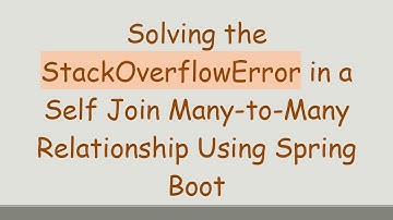 Solving the StackOverflowError in a Self Join Many-to-Many Relationship Using Spring Boot