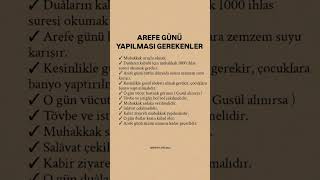Ey Sevgili Bende Gelem Sana, Arefe Günü Yapılacaklar, Ramazan Bayramı Arefe Günü Yapılan Ibadetler