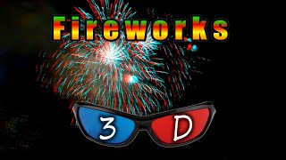 Fireworks in 3D Anaglyph