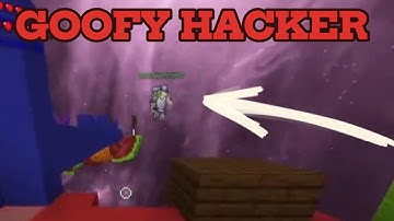 Minecraft goofiest hacker flying in slow mo in Cubecraft