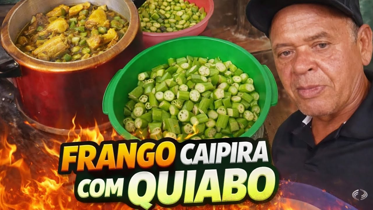 Frango Caipira com Quiabo no Fogão a Lenha – Igual da Vovó! #saboresdaroca #vidanaroca 