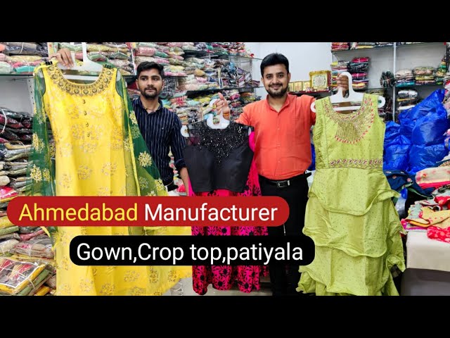 Ahmedabad Designer Gown & Crop top | Only Wholesale Market | Direct Factory  | Readymade suit | - YouTube