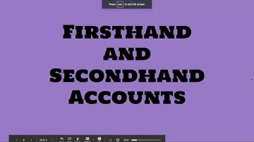 Lesson: Firsthand and Secondhand Accounts
