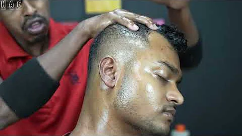 Strong Wrist Barber Doing His Deep Tissue Massage Techniques | ASMR Head Scratching | Neck Cracking