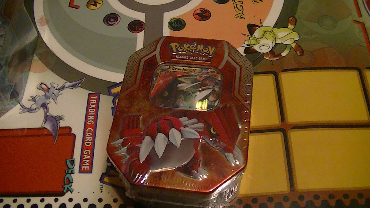 Unboxing Pokemon Groudon EX Tin