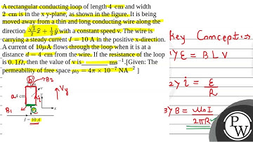 A rectangular conducting loop of length 4 cm and width 2 cm is in the x y-plane, as sh....
