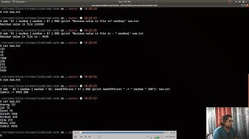 Linux Awk Live Coding : Find maximum integer in a column in a file