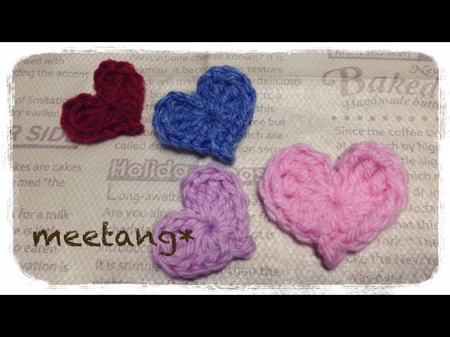 Crochet] heart motif How to knit a simple heart motif & how to