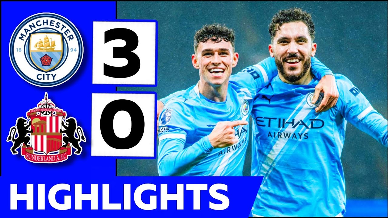 Manchester City vs Sunderland (3-0) All Goals & Highlights | Premier ...
