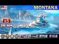✔ Бой на Линкоре "Montana" X уровень США | [ WoWS ] World of WarShips REPLAY