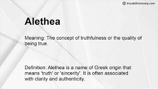 Alethea Meaning