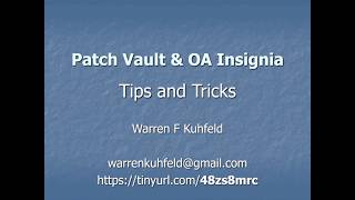 Patch Vault OA Insignia Tips and Tricks