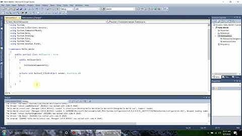 How to display Hello World in textbox and in messageBox in C#