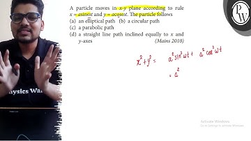 A particle moves in \( x-y \) plane according to rule \( x=a \sin \...