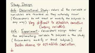 Study Design: Observational studies vs. experiments