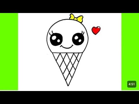 DESENHO DE PICOLÉ SUPER FÁCIL 🍨🍦🍭 COMO DESENHAR SORVETE DE CASQUINHA