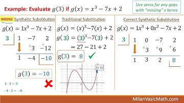 Algebra 2 Synthetic Substitution and Synthetic Division