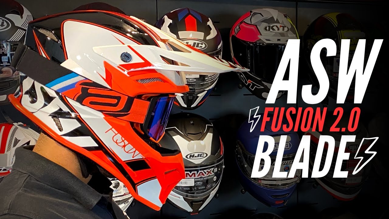 Capacete ASW Fusion 2.0 Blade Preto/Vermelho/Branco em 360º HD | Grid  Motors - YouTube