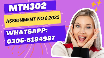 mth302 assignment no 2 solution MTH301 ASSIGNMENT NO 2 SOLUTION 2023