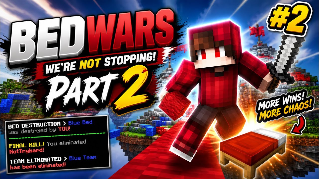 🔥 MINECRAFT BEDWARS LIVE PART 2 CONTINUATION! 🛏️⚔️ MORE WINS, MORE CHAOS! | Loaded Lobby