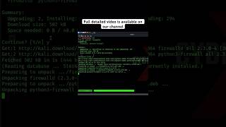 How to install firewall on Kali Linux! #cybersecuritytraining #cybersecurity #kalilinux